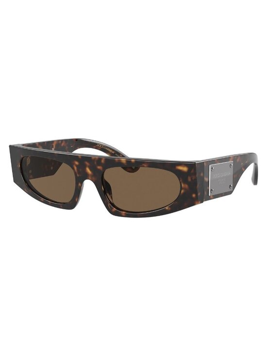 Dolce & Gabbana DG4411 502/73 54mm Rectangular Sunglasses Havana / Brown - Italy main image 4